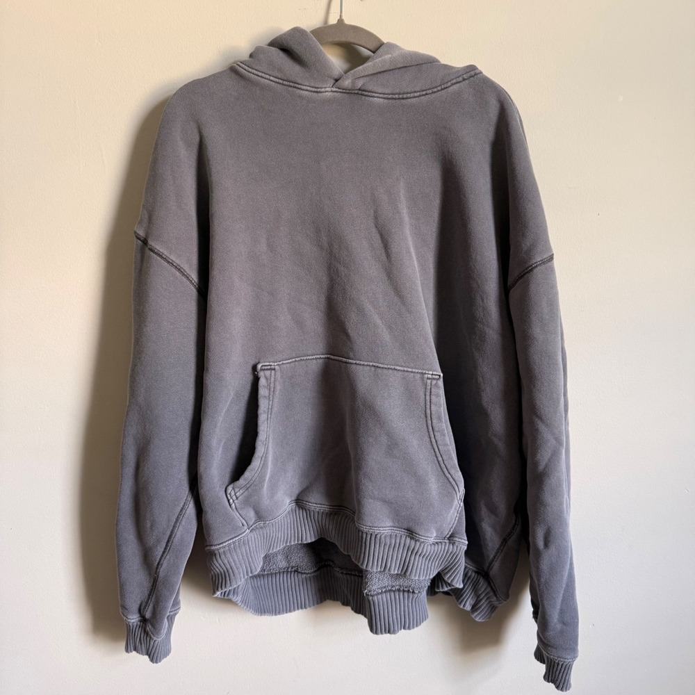 Elwood Core Hoodie Mens XL Organic Cotton Washed Charcoal Grey Boxy Fit CH00001